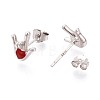 925 Sterling Silver Stud Earrings STER-N016-132P-2