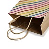 Rainbow Color Stamping Kraft Paper Gift Tote Bags ABAG-K005-01D-3