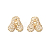 Brass Micro Pave Cubic Zirconia Stud Earrings EJEW-Z091-04G-A-2