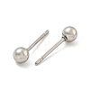 304 Stainless Steel with 201 Stainless Steel Smooth Round Ball Stud Earring Findings STAS-O004-08B-P-2