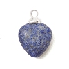 Natural Amethyst & Flower Amazonite & Lapis Lazuli & Rose Quartz Heart Charms PALLOY-JF04889-01-3