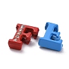Spray Painted Zinc Alloy Slide Charms ALRI-WH0005-13F-3