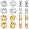 100Pcs 2 Colors Rack Plating Brass Rhinestone Spacer Beads KK-BBC0016-23B-1