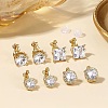 Brass Micro Pave Clear Cubic Zirconia Cuff Earrings EJEW-Z148-01G-1