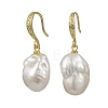 Natural Baroque Pearl Keshi Pearl Dangle Earrings for Women EJEW-JE07015-3