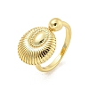 Rack Plated Brass Oval Open Cuff Ring for Women RJEW-Z039-15G-1