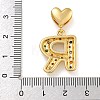 Brass Micro Pave Colorful Cubic Zirconia Pendants KK-P281-01G-R-3