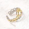 304 Stainless Steel Cuff Open Rings for Women SA-CBA82C8-11GP-2
