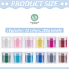 12Pcs 12 Colors Glass No Hole Round Beads Nail Art Glitter Powders MRMJ-PH0003-30-2