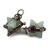 Natural Green Aventurine Merkaba Star Pendants G-C144-01R-05-2