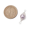 Copper Wire Wrapped Shell Pearl Connector Charms PALLOY-JF03114-3