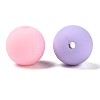 Rubberized Style Imitated Silicone Acrylic Beads MACR-T048-01B-14-2