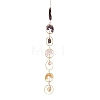 Flat Round with Tree of Life Natural Gemstone Chips Chandelier Hanging Suncatcher AJEW-Q143-03-2