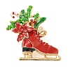 Christmas Theme Golden Zinc Alloy with Rhinestone Brooches JEWB-B018-01G-03-1