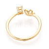 Flower Brass Micro Pave Cubic Zirconia Cup Peg Ring Settings LS-KK-N274-15G-3