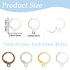 120Pcs 4 Colors Brass Leverback Earring Findings KK-SP0001-02-2