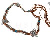 Boho Alloy Butterfly Polyester Tie Chain Belts with Resin Beads for Women FS-WG64D91-01-3