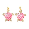 Real 18K Gold Plated Brass Micro Pave Clear Cubic Zirconia Pendants KK-D004-05G-E-2
