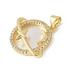 Brass Micro Pave Cubic Zirconia Pendants KK-K298-19G-03-2