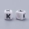 Letter K Letter Acrylic Cube Beads X-PL37C9308-K-2