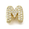 Brass Micro Pave Cubic Zirconia Letter Pendants KK-D295-32G-13-1