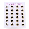 304 Stainless Steel Enamel with Glitter Stud Earrings EJEW-B009-27G-01-3