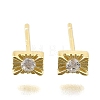 925 Sterling Silver Clear Cubic Zirconia Stud Earrings EJEW-Q030-05G-2