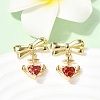 Brass Micro Pave Cubic Zirconia Stud Dangle Earring EJEW-H108-20A-G-3