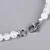 Natural Quartz Crystal Round Beaded Fan Bib Necklaces NJEW-N064-04J-4
