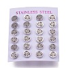 304 Stainless Steel Stud Earrings EJEW-N045-09P-3