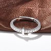 S925 Sterling Silver Adjustable Letter Rings for Women RJEW-M068-01P-L-4