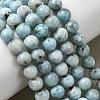 Natural Larimar Beads Strands G-B156-A01-6mm-1