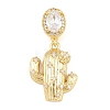 Brass Micro Pave Clear Cubic Zirconia Pendants KK-Z151-12G-01-1