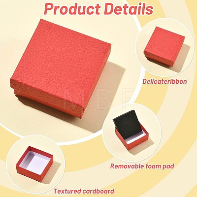 12Pcs 6 Colors Square Cardboard Necklace Boxes CBOX-FS0001-11-1