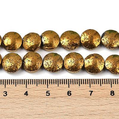 Electroplated Natural Lava Rock Beads Strands G-K388-01D-1