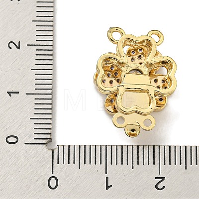 Brass Micro Pave Cubic Zirconia Box Clasps KK-U037-23G-02-1