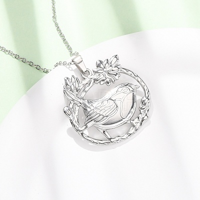 304 Stainless Steel Pendant Cable Chain Necklaces for Men Women NJEW-K308-03E-P-1