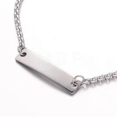304 Stainless Steel ID Bracelets BJEW-K136-01P-1