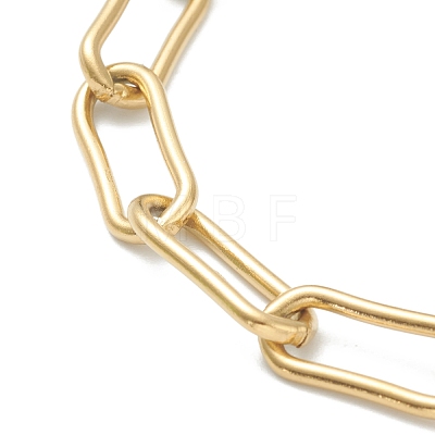 304 Stainless Steel Paperclip Chain Necklaces NJEW-I245-09G-1