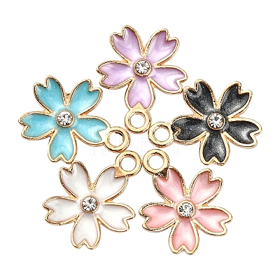 50Pcs 5 Colors Alloy Enamel Pendants ENAM-CJ0002-39-1