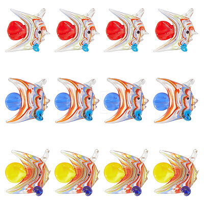 12Pcs 3 Colors Glass Pendants FIND-OC0014-31-1