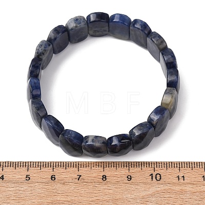 Natural Lapis Lazuli Beaded Stretch Bracelets for Unisex G-K303-01H-1