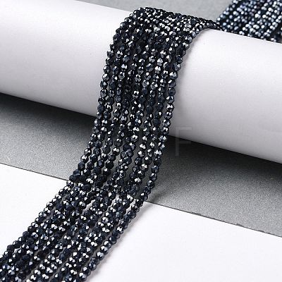 Electroplate Glass Beads Strands GLAA-H021-01A-FP02-1