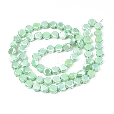 Electroplate Opaque Solid Color Glass Beads Strands EGLA-N002-27-A06-1