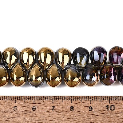 Electroplate Baking Paint Transparent Glass Beads Strands GL-N005-02A-C05-1