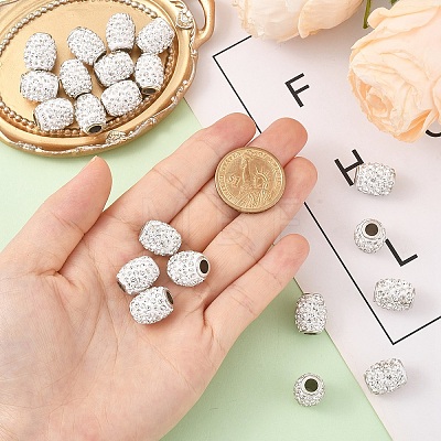 20Pcs Handmade Polymer Clay Rhinestone European Beads CPDL-YW0001-03-1
