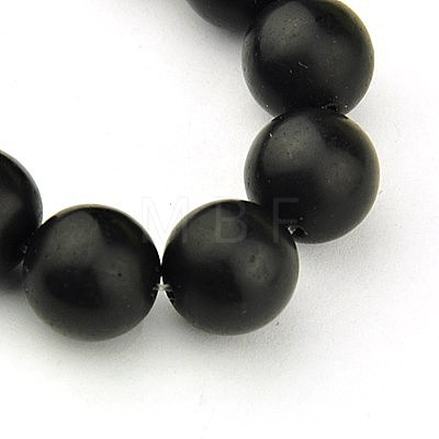 Synthetic Black Stone Beads Strands G-G508-4MM-1