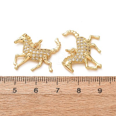 Brass Micro Pave Clear Cubic Zirconia Pendants CU-E003-18G-27-1