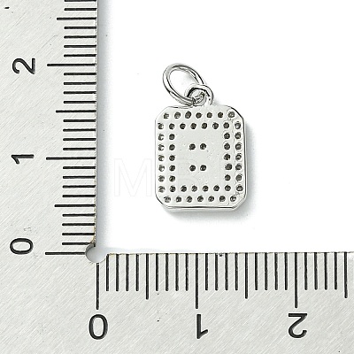 Rack Plating Brass Micro Pave Clear Cubic Zirconia Charms KK-G501-01B-P-1