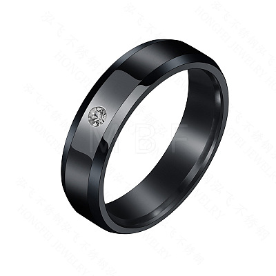 304 Stainless Steel with Crystal Rhinestone Finger Rings FS-WG3A8F6-05-1